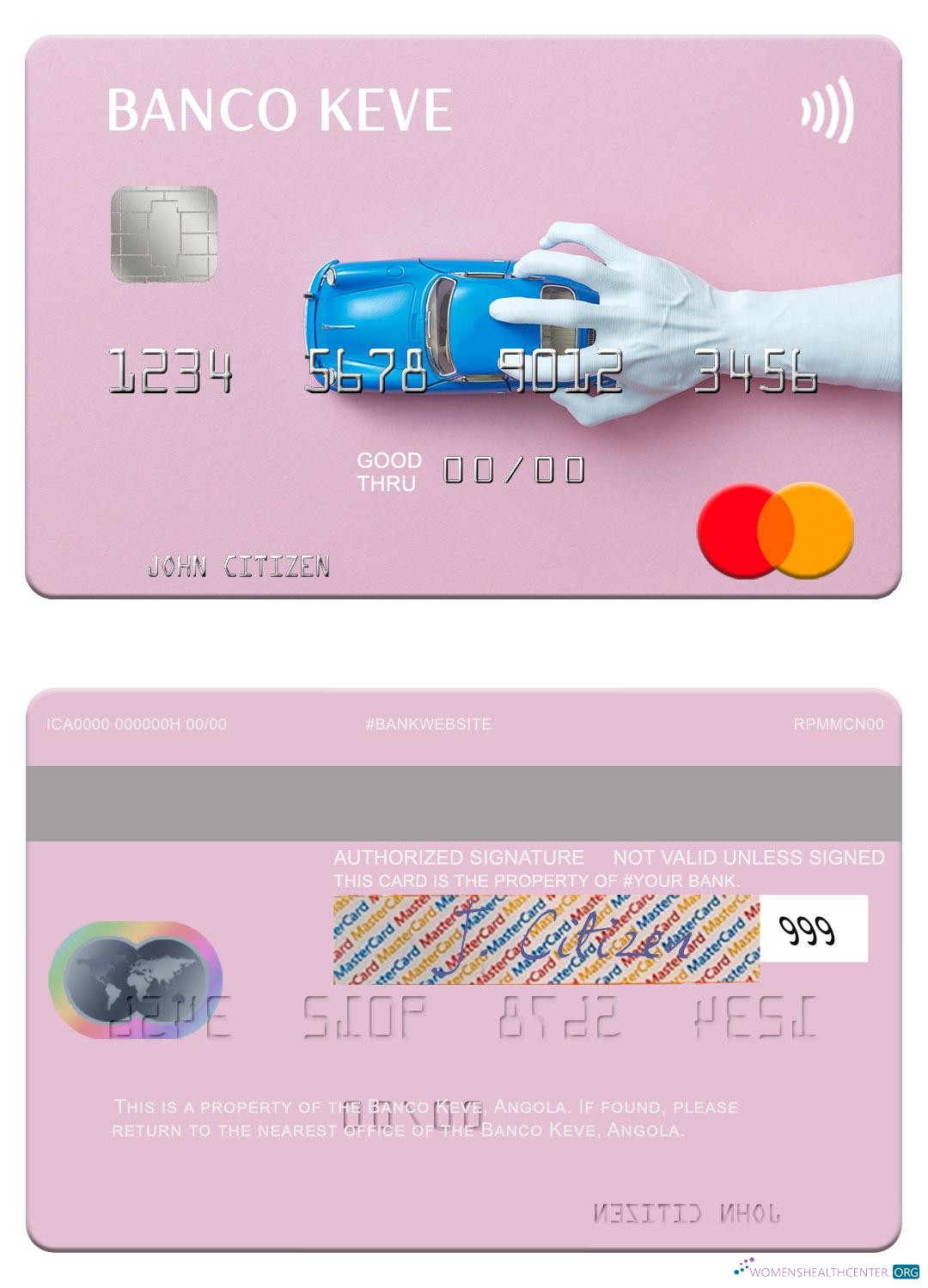 Download Angola Banco Keve mastercard Photoshop template